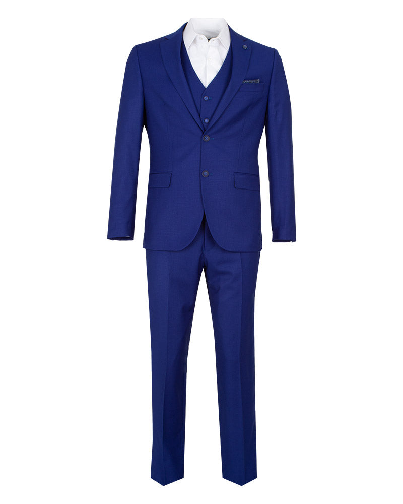 Navy Classic Plain 3 Piece Men's Suit-Makrom