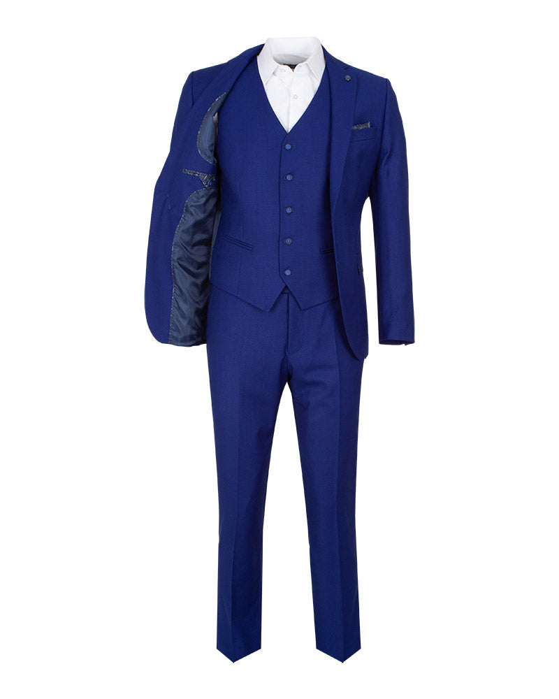 Navy Classic Plain 3 Piece Men's Suit-Makrom