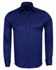 Navy Plain Double Cuff Shirt-Makrom