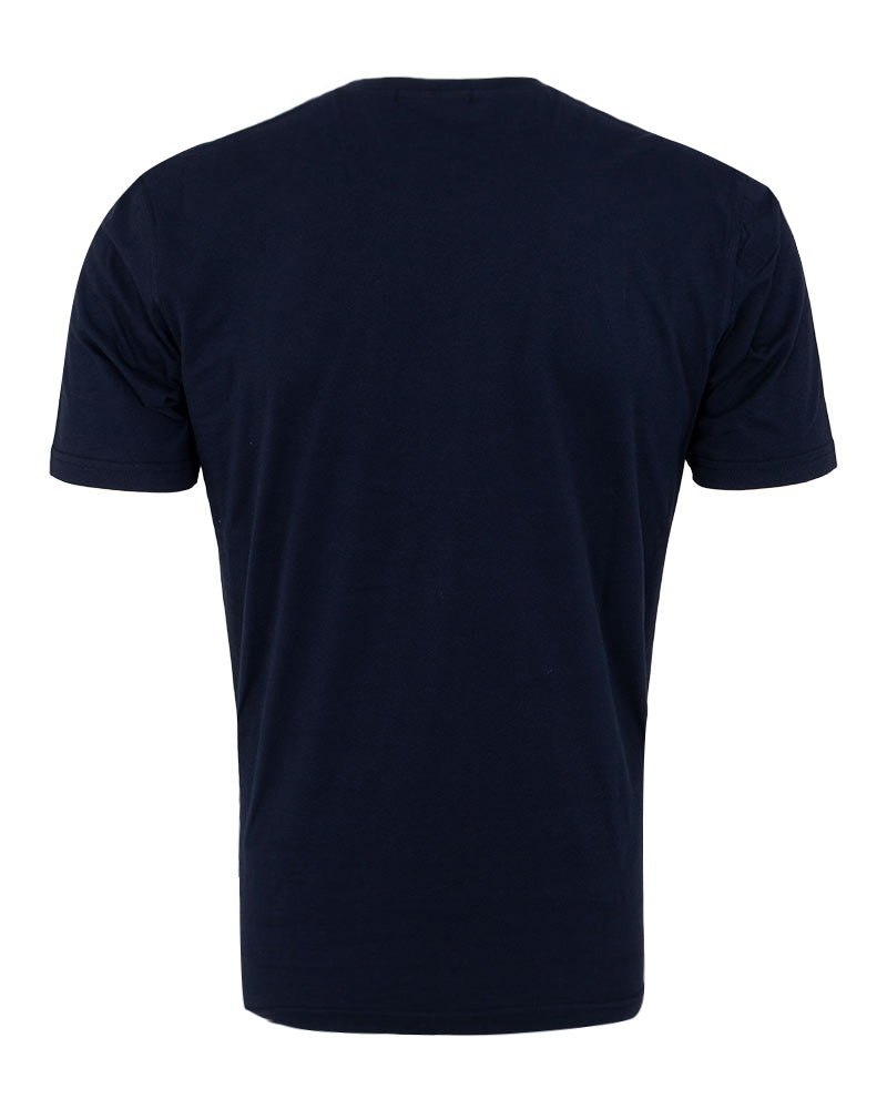 Navy Round Neck Plain T Shirt-Makrom