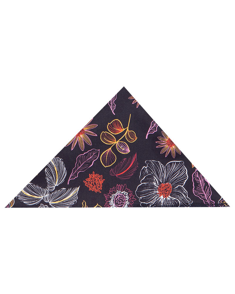 Neon Flower Print Shirt with Matching Handkerchief-Makrom