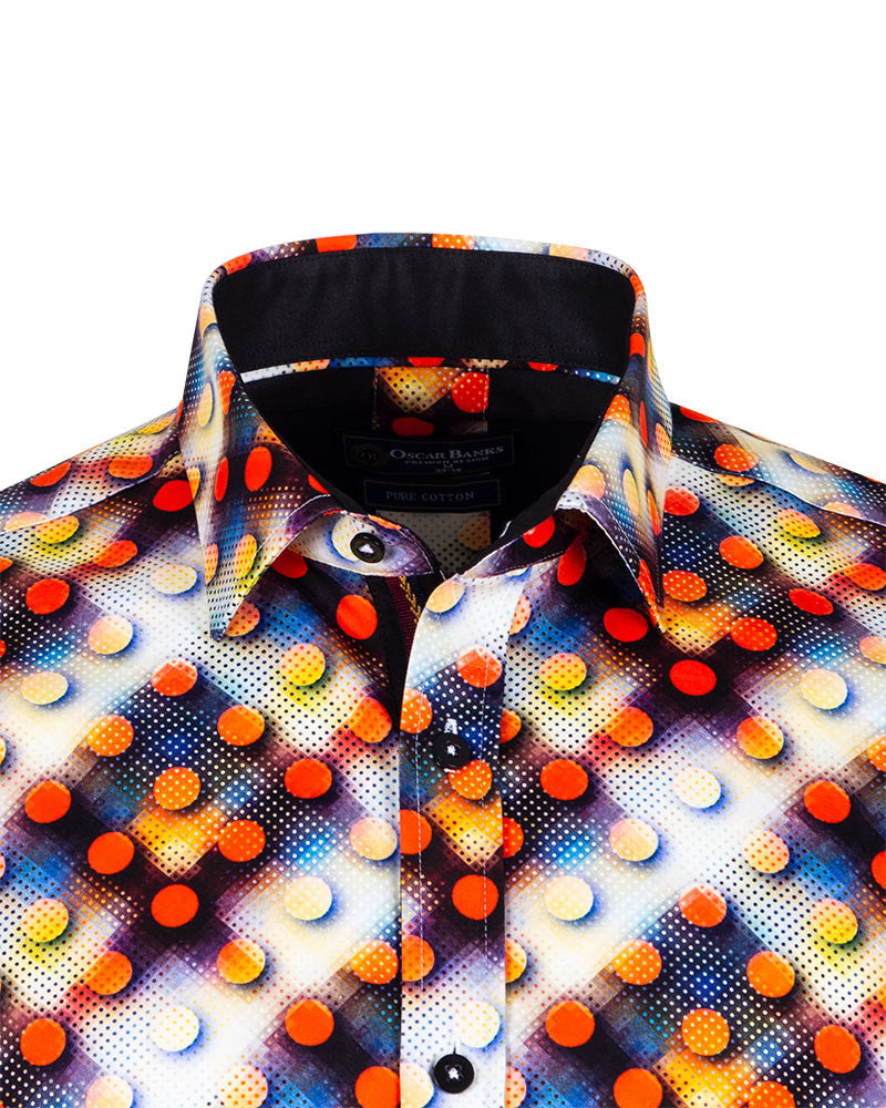 Orange Pure Cotton Dotted Print-Makrom
