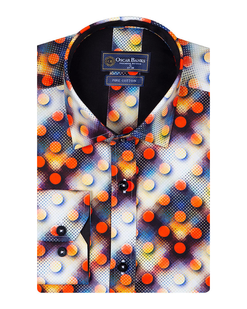 Orange Pure Cotton Dotted Print-Makrom