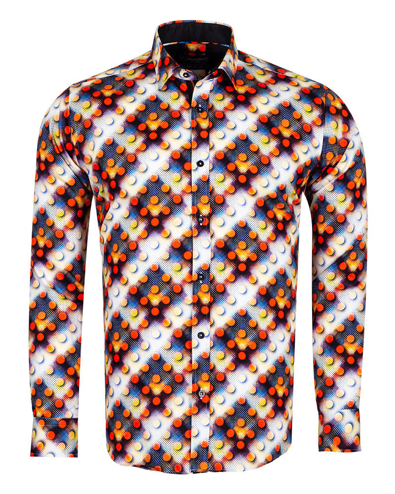 Orange Pure Cotton Dotted Print-Makrom