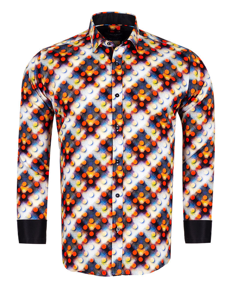 Orange Pure Cotton Dotted Print-Makrom