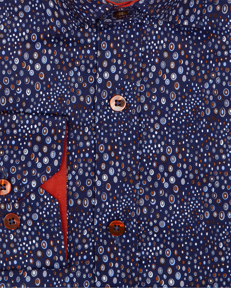 Oval Print Pure Cotton Shirt-Makrom