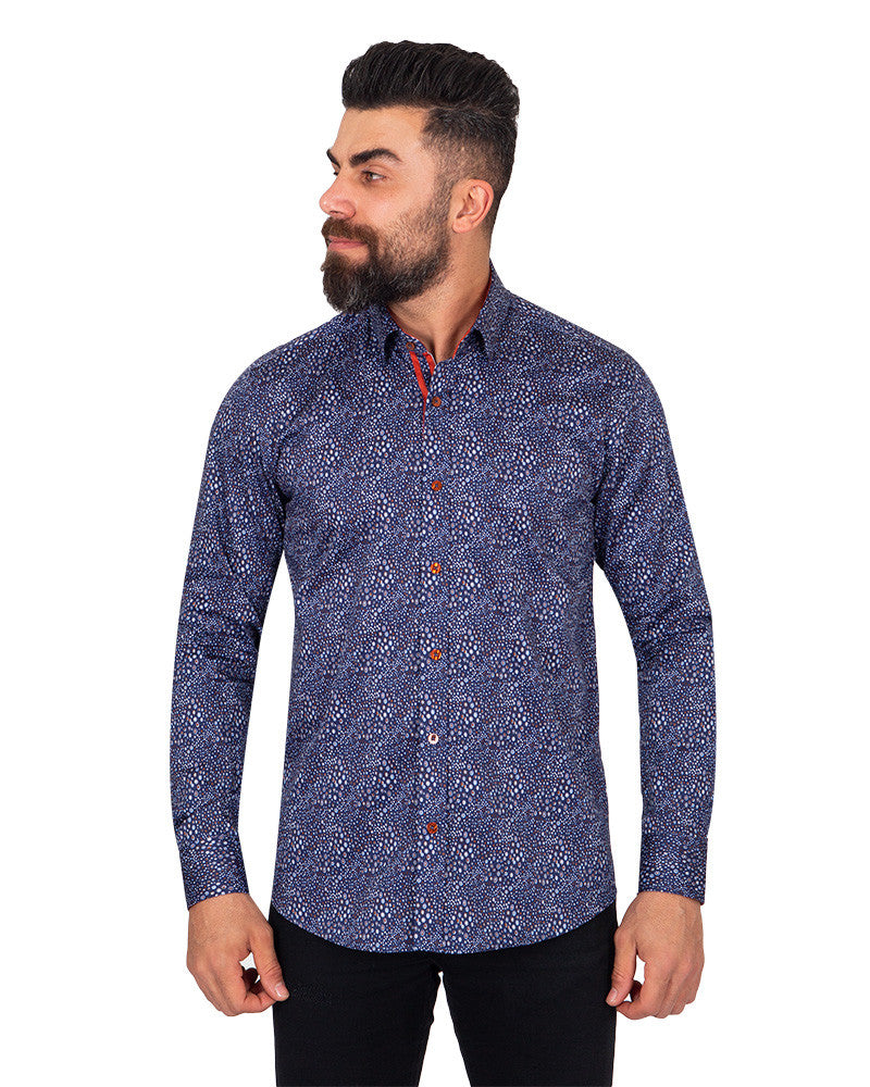 Oval Print Pure Cotton Shirt-Makrom
