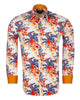 Paint Print Men's Shirt with Matching Handkerchief-Makrom