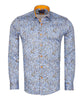 Paisley Print Light Blue Shirt with Matching Handkerchief-Makrom
