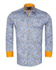 Paisley Print Light Blue Shirt with Matching Handkerchief-Makrom