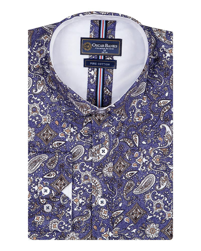 Paisley Print Pure Cotton Shirt-Makrom