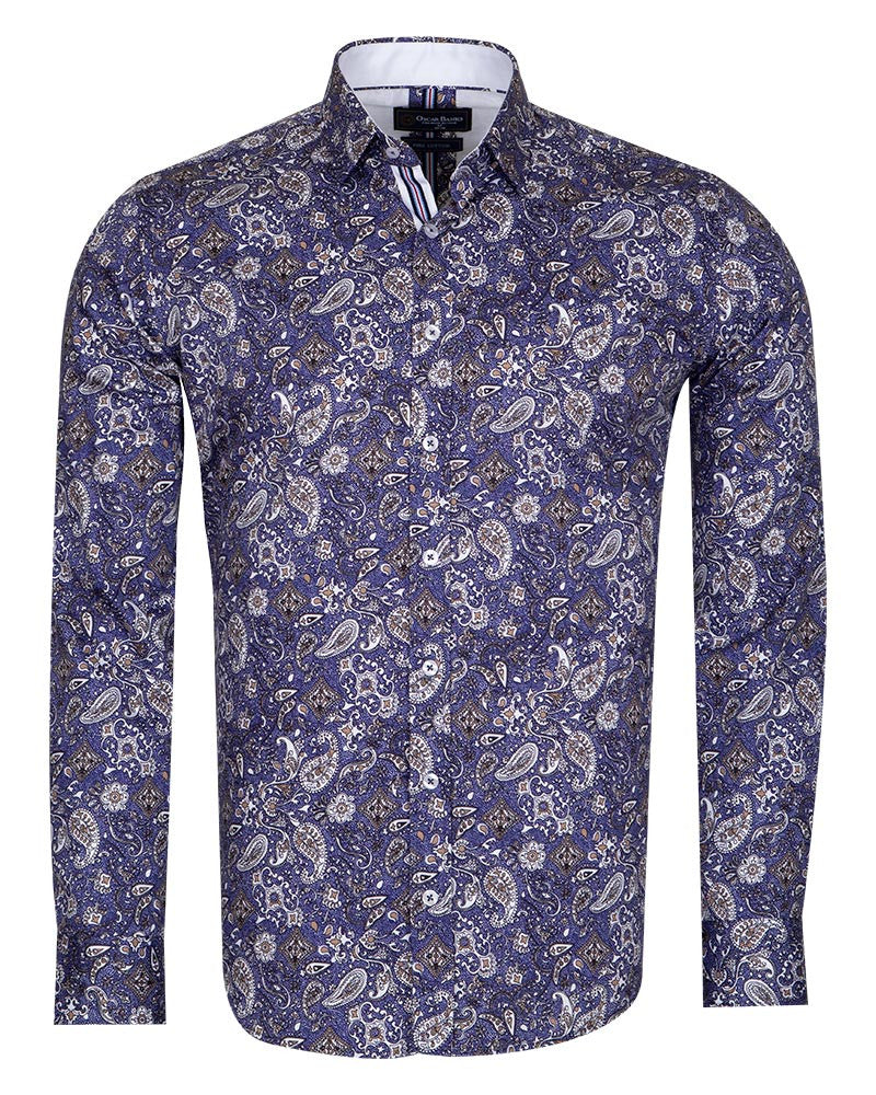 Paisley Print Pure Cotton Shirt-Makrom