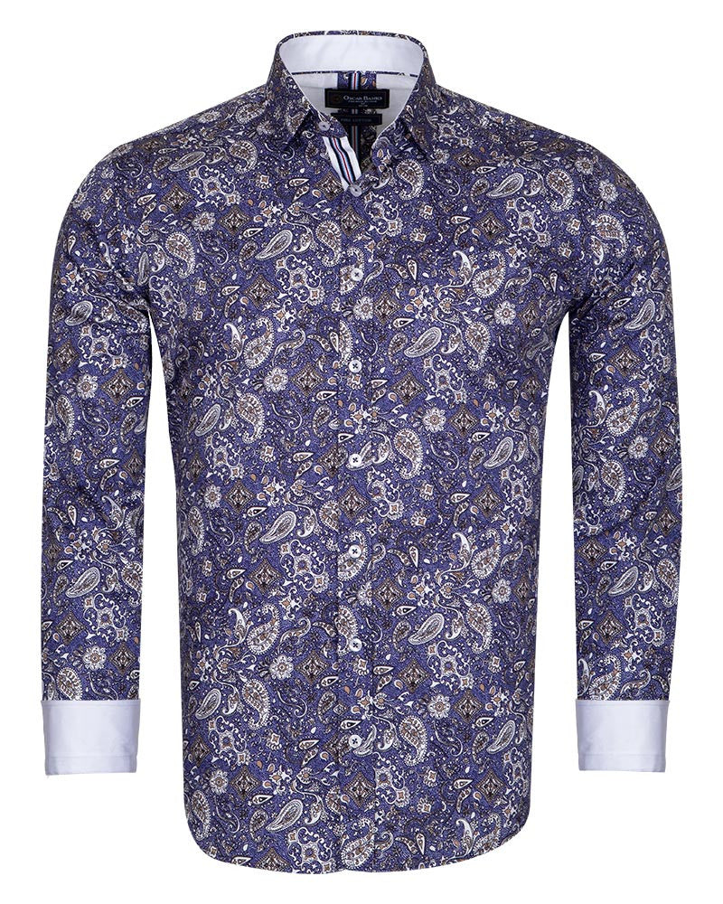 Paisley Print Pure Cotton Shirt-Makrom