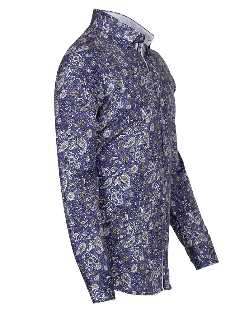 Paisley Print Pure Cotton Shirt-Makrom