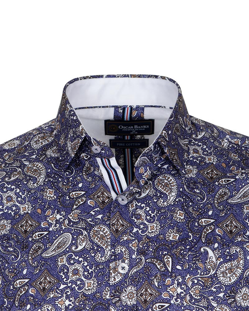 Paisley Print Pure Cotton Shirt-Makrom