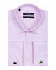 Pink Casual Twill Double Cuff Long Sleeve Shirt-Makrom
