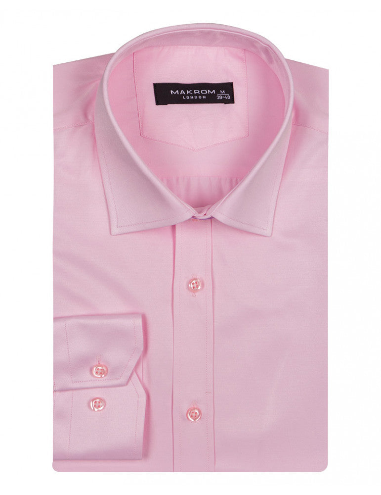 Pink Classic Single Cuff Men's Shirt-Makrom