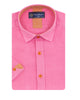 Plain Fuschia Linen Short Sleeve Shirt-Makrom