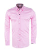 Plain Pink Shirt with Colourful Stripe Insert Shirt-Makrom