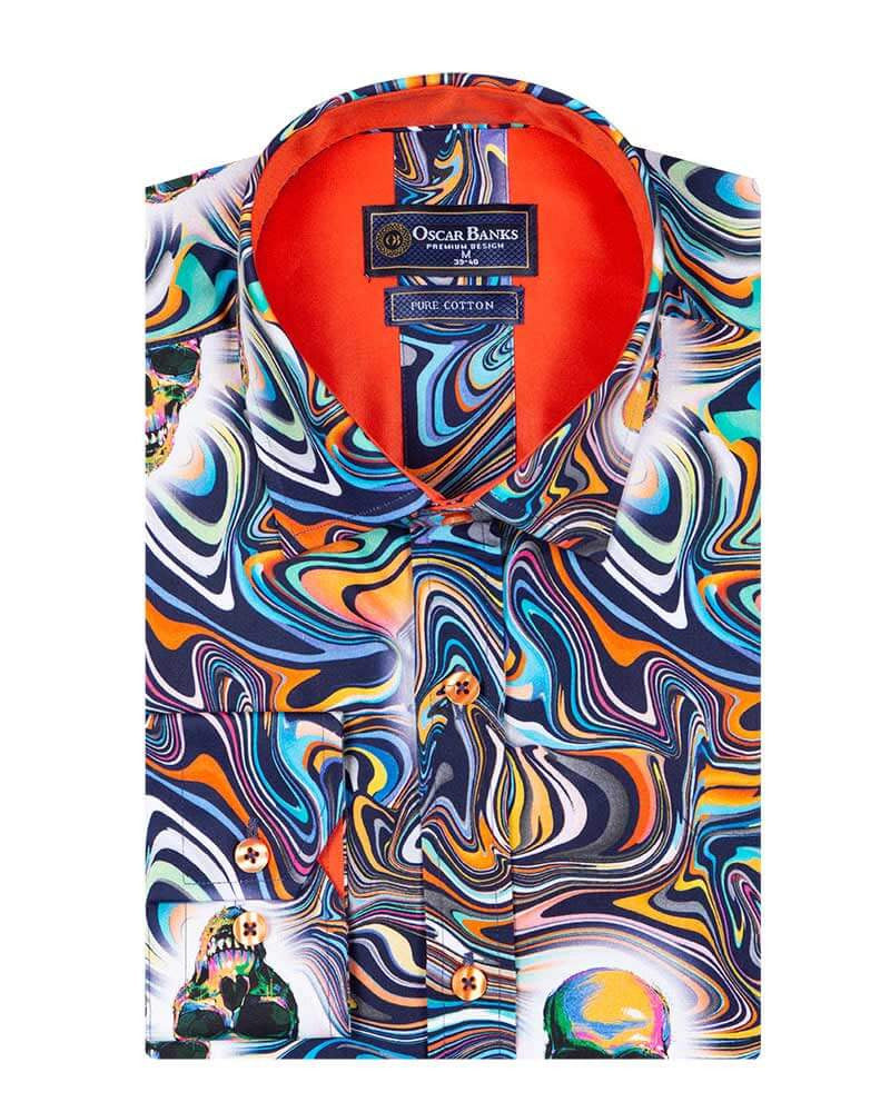Pure Cotton Groovy Skull Print-Makrom