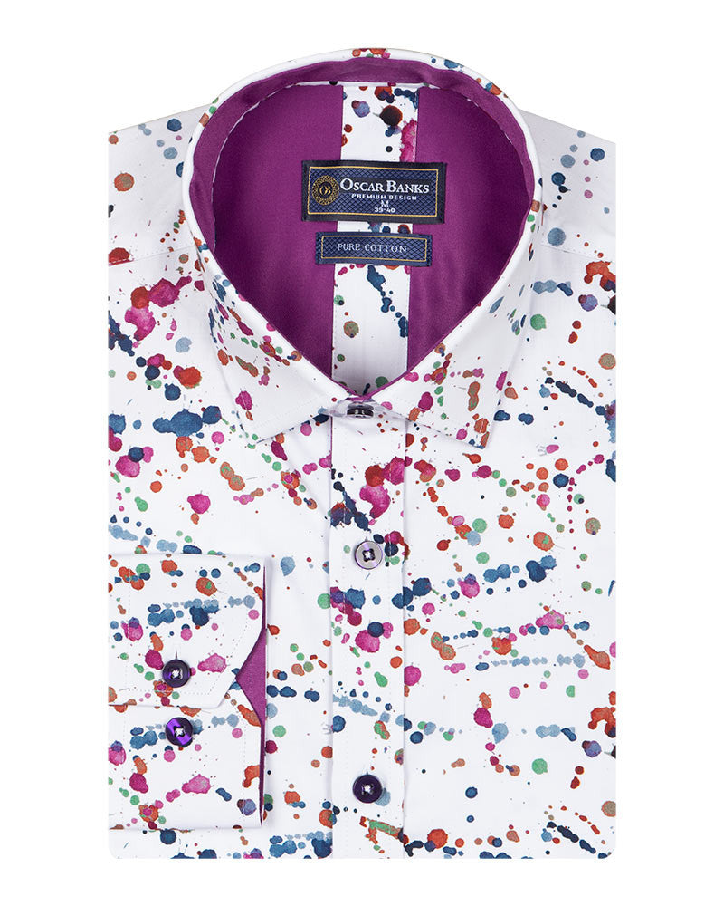Pure Cotton Paint Splatter Print-Makrom