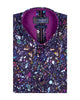 Purple Colourful Floral Print Pure Cotton Shirt-Makrom