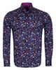 Purple Colourful Floral Print Pure Cotton Shirt-Makrom