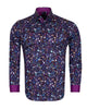 Purple Colourful Floral Print Pure Cotton Shirt-Makrom