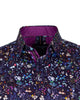 Purple Colourful Floral Print Pure Cotton Shirt-Makrom