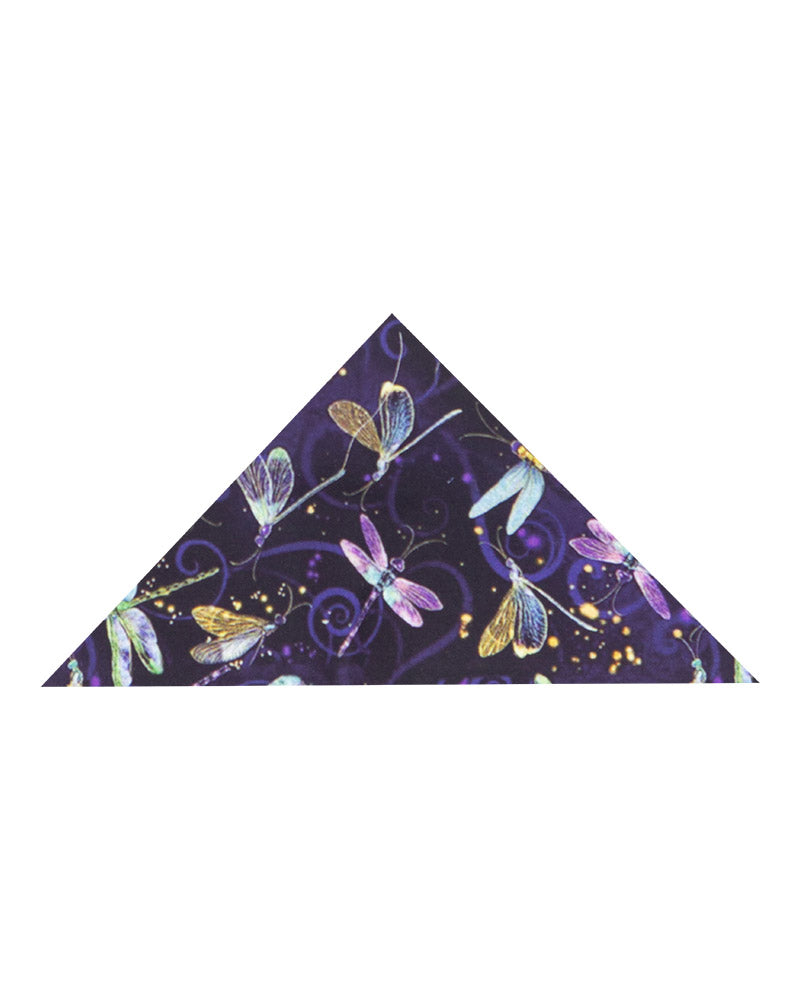 Purple Dragonfly Print Shirt with Matching Handkerchief-Makrom