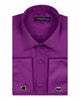 Purple Plain Double Cuff Shirt-Makrom