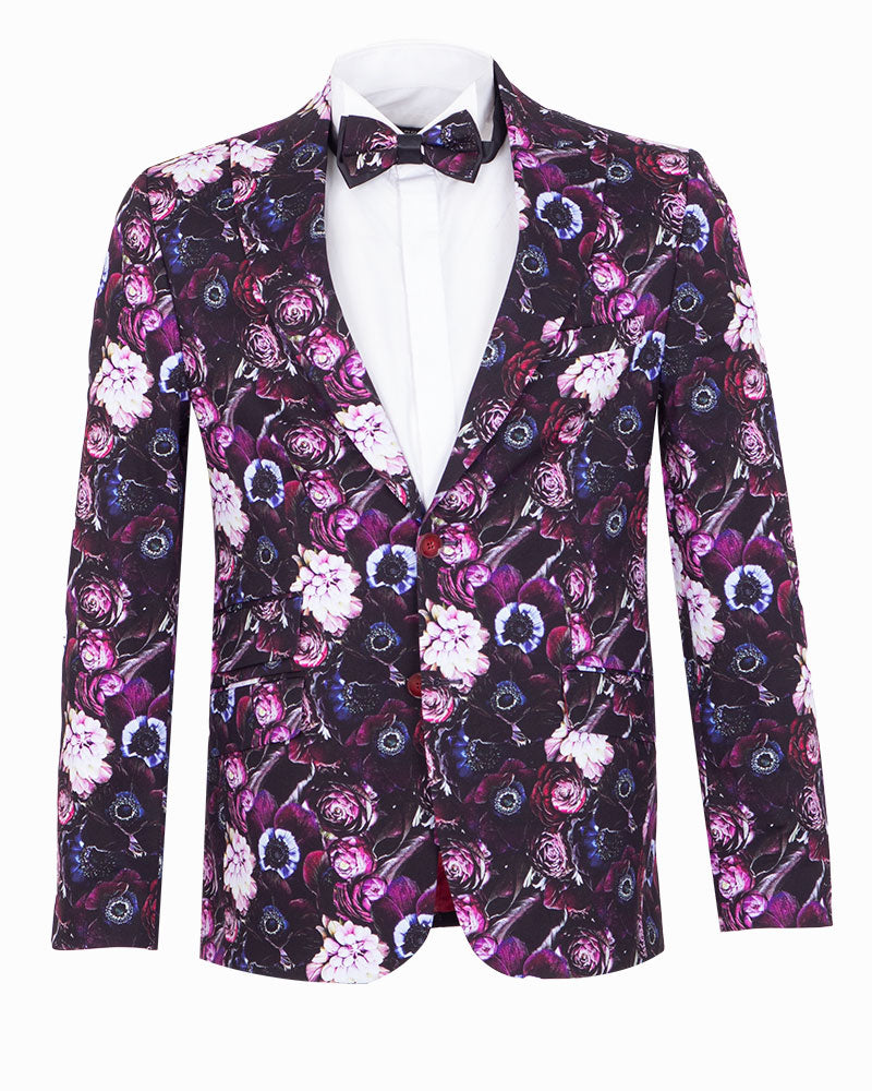 Purple Rose Design Fashion Blazer-Makrom