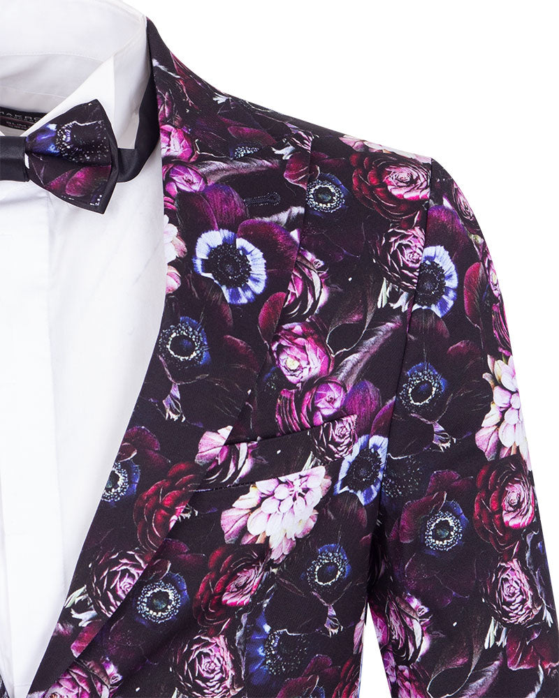 Purple Rose Design Fashion Blazer-Makrom