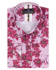 Purple Stripe Daisy Floral Print Shirt-Makrom