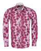 Purple Stripe Daisy Floral Print Shirt-Makrom