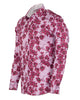 Purple Stripe Daisy Floral Print Shirt-Makrom