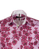 Purple Stripe Daisy Floral Print Shirt-Makrom
