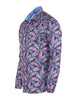 Purple Tropical Leaf Print Shirt-Makrom