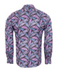 Purple Tropical Leaf Print Shirt-Makrom