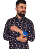 Rain Forest Scarlet Pure Cotton Print Shirt-Makrom