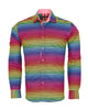 Rainbow Stripe Colourful Print Shirt-Makrom