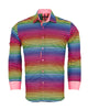 Rainbow Stripe Colourful Print Shirt-Makrom