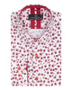 Red Floral Dotted Design Print Shirt-Makrom