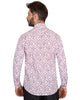 Red Floral Dotted Design Print Shirt-Makrom