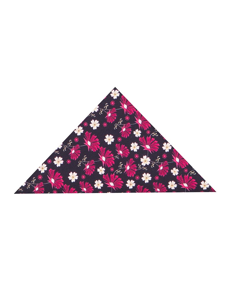 Red Floral Print Men's Shirt with Matching Handkerchief-Makrom