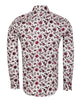 Red Flower Print with Matching Handkerchief-Makrom