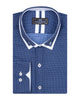 Royal Blue Dots Patterns Printed Mens Shirt-Makrom