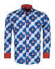 Royal Blue Polka Dotted Cotton Shirts For Men-Makrom