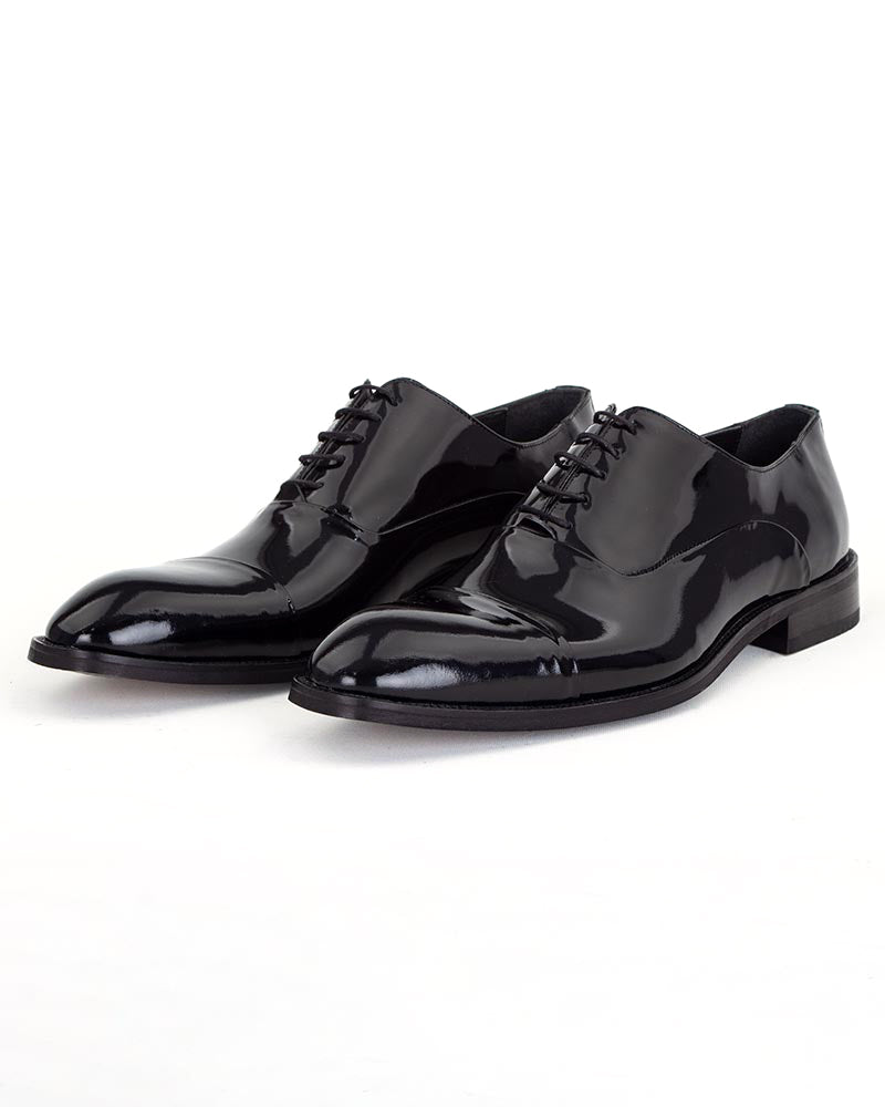 Men's Shoes Wedding Formal Suit Black Patent Leather Shiny