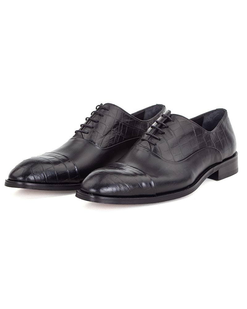 Black Lace-up Leather Oxford Non-Slip Brogues Shoes